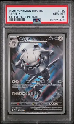 Steelix Illustration Rare Pokemon Meg En-Mega Evolution 150/132 PSA 10 - Image 1