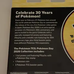 Pokemon Day 2026 Collection Box with 30th Anniversary Pikachu Promo New & Sealed - Image 5