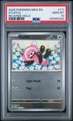 2025 POKEMON MEG EN-MEGA EVOLUTION REVERSE HOLO #111 STUFFUL PSA 10 - Image 1