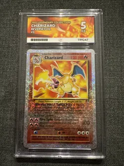 Pokemon 2002 Legendary Collection Charizard Reverse Foil 3/110 Ace Grading 5 - Image 1
