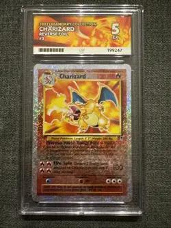 Pokemon 2002 Legendary Collection Charizard Reverse Foil 3/110 Ace Grading 5 - Image 2
