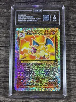 2002 POKEMON LEGENDARY COLLECTION #3 CHARIZARD-REVERSE FOIL TAG 6 - Image 1