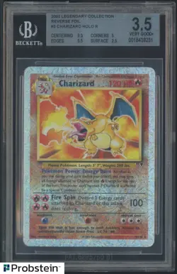 2002 Pokemon Legendary Collection #3 Charizard Holo Rare Reverse Foil BGS 3.5 - Image 1