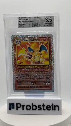 2002 Pokemon Legendary Collection #3 Charizard Holo Rare Reverse Foil BGS 3.5 - Image 2