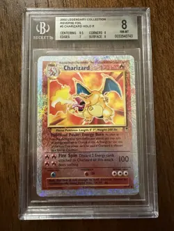 2002 Pokemon Legendary Collection Reverse Foil 3 Charizard Holo R BGS 8 NM-MT - Image 1