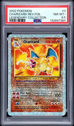 2002 POKEMON LEGENDARY COLLECTION #3 CHARIZARD-REVERSE FOIL PSA 8.5 - Image 1