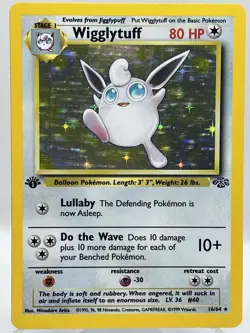 Wigglytuff 16/64 Jungle 1st Ed Holo Rare WotC 1999 Vintage Pokemon TCG Card - Image 1
