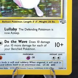Wigglytuff Holo Foil Rare 16/64 Jungle Set Pokemon Card Vintage WOTC 1999 - Image 2
