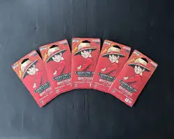 Lot of (5) One Piece OP-13 Carrying On His Will Sleeved Booster Packs IN HAND - Image 1