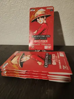 One Piece Carrying On His Will Sleeved Booster Pack OP-13 English Lot Of 5 - Image 1
