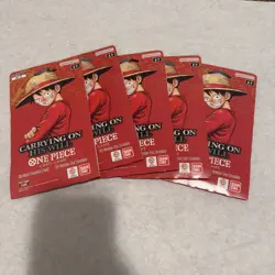 One Piece OP-13 Carrying on His Will Sleeved Booster Pack Lot of 5 English - Image 1