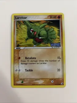 Pokemon TCG EX Unseen Forces Larvitar 61/115 Reverse Stamped Holo - Image 1