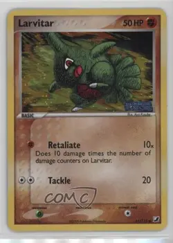 Larvitar Reverse Foil Pokemon EX Unseen Forces #61 2005 - Image 1