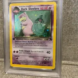 Hyper SWIRL! 2000 Pokemon Team Rocket Dark Slowbro 1st Edition Holo #12 PSA 8 - Image 3