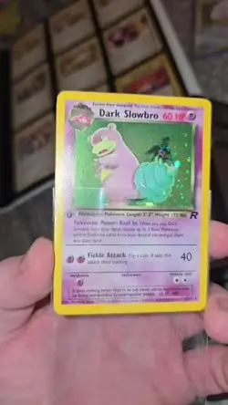 SWIRL Dark Slowbro 12/82 2000 Team Rocket 1st Edition Holo Rare - Pokemon - Image 2