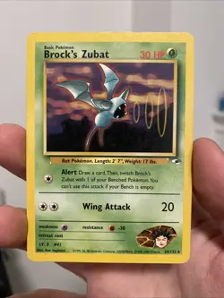 Brock's Zubat - 24/132 - Pokemon Gym Heroes Unlimited Rare Card WOTC LP - Image 1