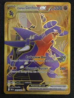 Pokemon TCG Destined Rivals Cynthia's Garchomp EX Card 241/182 Gold - Image 1