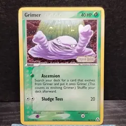 Pokemon Grimer Legend Maker Reverse Holo w/ Swirl Common Card 54/92 2006 - Image 1
