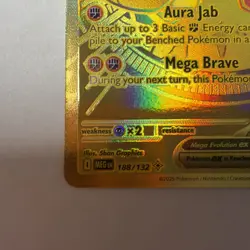 Mega Lucario ex Pokemon TCG Card ME01 Mega Evolution #188/132 Hyper Rare NM - Image 5