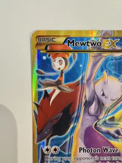 Mewtwo EX 163/162 Breakthrough Full Art Secret Rare Gold Border Pokemon Card - Image 3