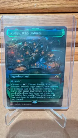 MTG FOIL Boseiju, Who Endures (Borderless) - Kamigawa: Neon Dynasty #412 - Image 1