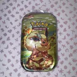 Pokemon TCG Prismatic Evolutions Mini Tin Flareon Art Scarlet & Violet - Image 1