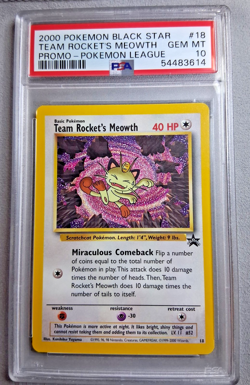 2000 Pokemon: TEAM ROCKET'S MEOWTH 18 - [Black Star Promo] - Gem Mint PSA 10 💎 - Image 2