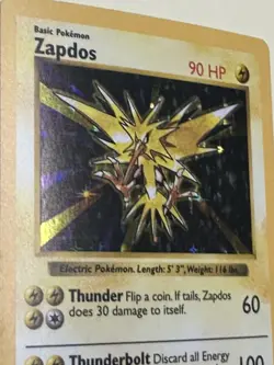 Pokemon TCG Shadowless Zapdos 16/102 Base Set Holo 1999 - Image 2
