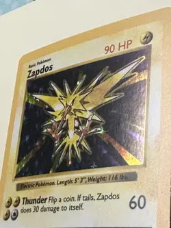 Pokemon TCG Shadowless Zapdos 16/102 Base Set Holo 1999 - Image 3