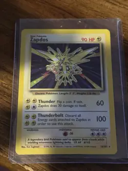 Pokemon TCG Zapdos Holo Rare Base Set 20/130 LP- - Image 1