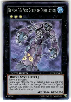 Yugioh Number 30: Acid Golem of Destruction REDU-ENSE2 Super Rare NM - Image 1