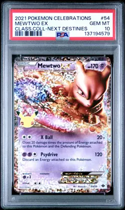 2021 POKEMON CELEBRATIONS CLASSIC COLLECTION #54 MEWTWO EX PSA 10 - Image 1
