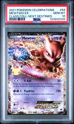 2021 POKEMON CELEBRATIONS CLASSIC COLLECTION #54 MEWTWO EX PSA 10 - Image 1