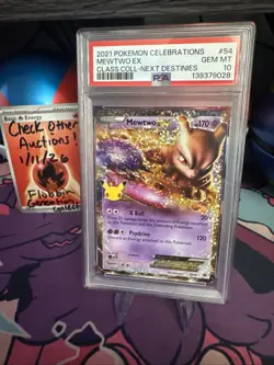 Pokemon 2021 Mewtwo EX 54/99 Celebrations Classic Collection Holo PSA 10 - Image 1