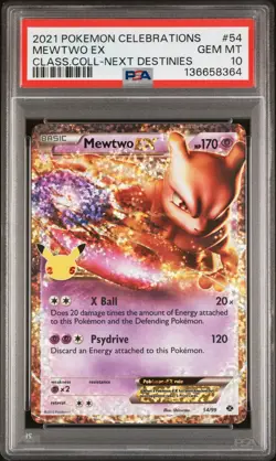 2021 POKEMON CELEBRATIONS CLASSIC COLLECTION #54 MEWTWO EX PSA 10 - Image 1