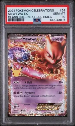 2021 POKEMON CELEBRATIONS CLASSIC COLLECTION #54 MEWTWO EX PSA 10 - Image 1