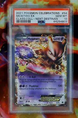 PSA 10 MEWTWO EX 54/99 2021 POKEMON TCG SWSH CELEBRATIONS - CLASSIC COLLECTION - Image 1