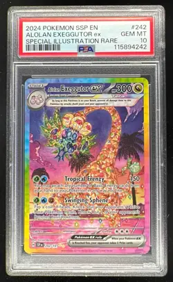 2024 Pokemon SV Surging Sparks - SSP EN #242/191 Alolan Exeggutor Ex PSA 10 - Image 1