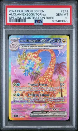 ALOLAN EXEGGUTOR EX PSA 10 2024 POKEMON SV SURGING SPARKS SSP EN #242/191 SIR - Image 1