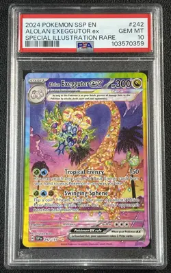 ALOLAN EXEGGUTOR EX PSA 10 2024 POKEMON SV SURGING SPARKS SSP EN #242/191 SIR - Image 1