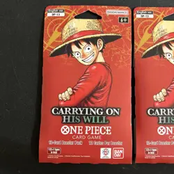 2x One Piece CCG OP-13 Carrying On His Will Sleeved Packs With Display Both New! - Image 2