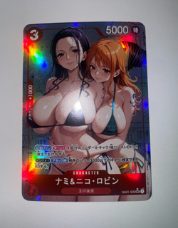 One Piece Nami and Robin Holographic Custom Art Goddess Story Collectible Card - Image 1