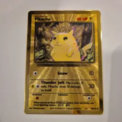 Pokemon TCG Pikachu 58/102 Celebrations Gold Metal Card - Image 1