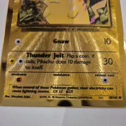 Pokemon TCG Pikachu 58/102 Celebrations Gold Metal Card - Image 3