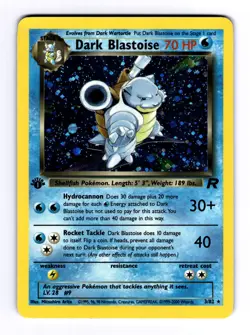 Dark Blastoise 3/82 - 1st Edition Team Rocket Holo Rare WOTC Vintage Pokemon HP - Image 1