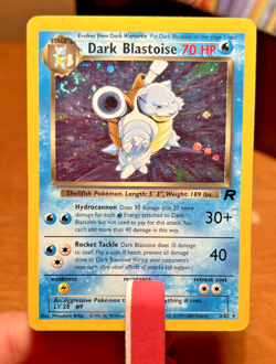 SWIRL HOLO! Dark Blastoise Pokemon 3/82 Team Rocket Holo Rare WOTC Vintage LP - Image 1