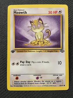 1999 Pokemon Meowth - 1st Edition Jungle - Image 1