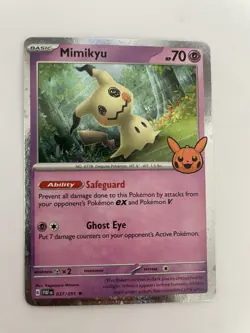 2024 Pokemon TCG Mimikyu #37/91 Halloween Trick Or Trade Cosmos Holo Rare - Image 1