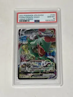 2021 Pokemon VMAX Climax Rayquaza VMAX Full Art #120 Gem Mint PSA 10 Japanese - Image 1