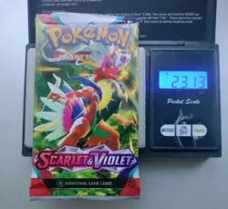 Heavy 23.13g Pokemon Tcg scarlet and violet base Booster Pack Factory Sealed New - Image 1